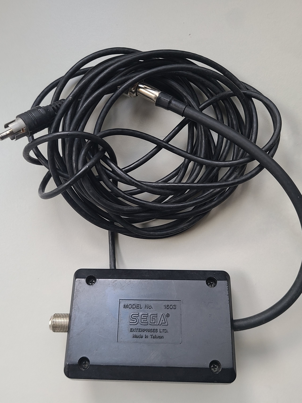SEGA Black RF Adapter Cable for Video Game Consoles